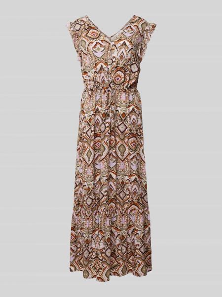 Sukienka midi z dekoltem w serek B.young khaki