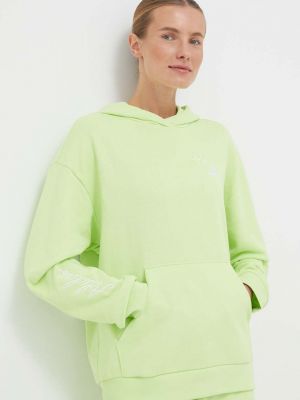 Bluza z kapturem bawełniana Adidas zielona