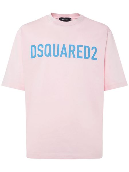 Camiseta de algodón Dsquared2 rosa