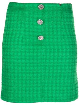 Jupe taille haute en tweed Nissa vert
