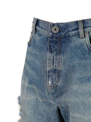 Shorts en jean en coton Balmain