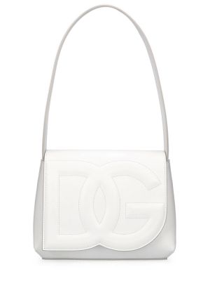 Kožená kabelka Dolce & Gabbana bílá