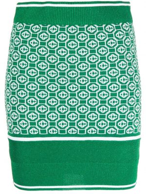 Fustă tricotate din jacard Casablanca verde