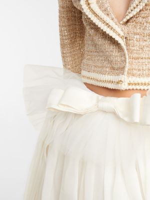 Hedvábné dlouhá sukně s mašlí Giambattista Valli bílé