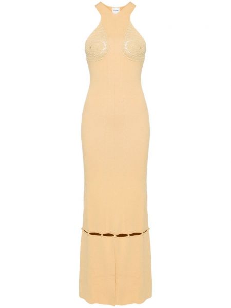 Πλεκτή μάξι φόρεμα Nanushka κίτρινο