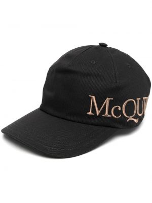 Siuvinėtas kepurė su snapeliu Alexander Mcqueen juoda