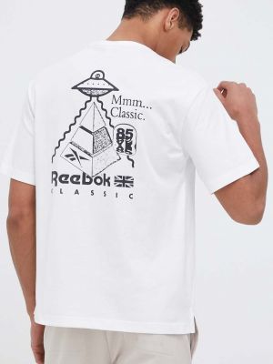Bombažna majica Reebok Classic bela