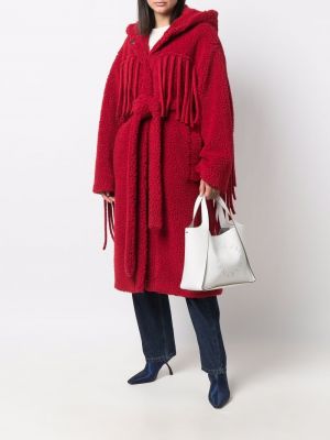 Manteau à franges Stella Mccartney rouge