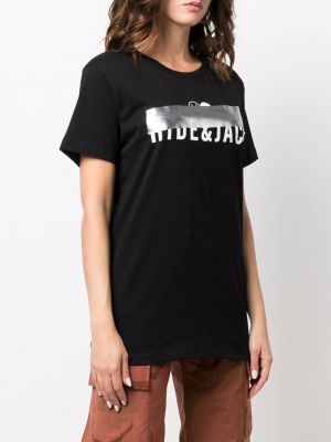 Bavlněné tričko s potiskem Hide&jack černé