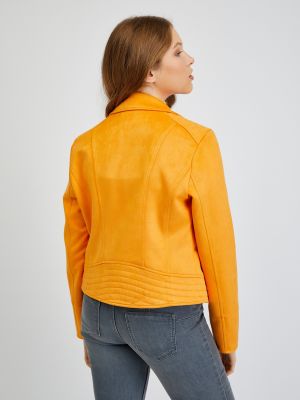 Semišová kožená bunda Orsay oranžová