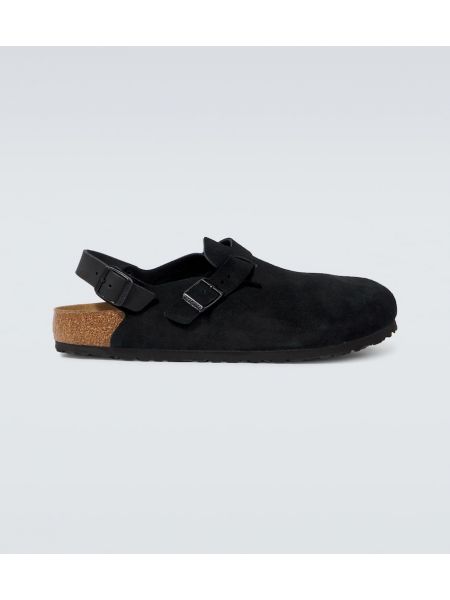 Semsket skinn tresko Birkenstock svart