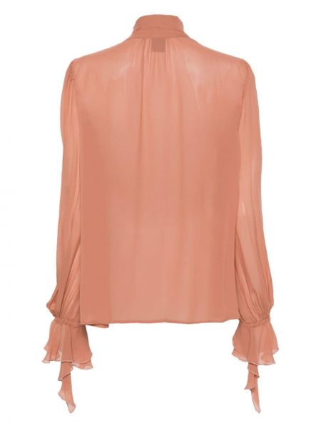 Transparenter bluse mit schleife Pinko braun