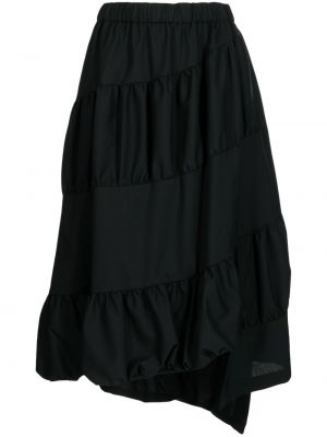 Aszimmetrikus gyapjú midi szoknya Noir Kei Ninomiya fekete