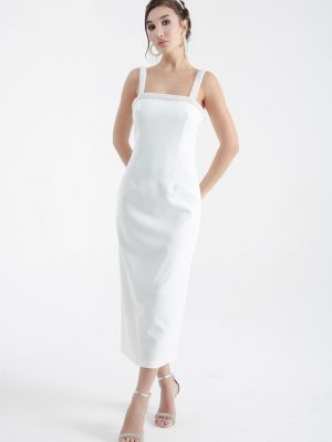 Βραδινό φόρεμα με μαργαριτάρια Lafaba λευκό