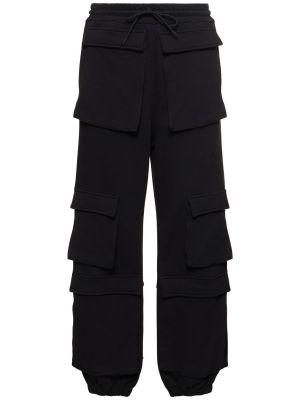 Pantalon cargo en coton Msgm noir