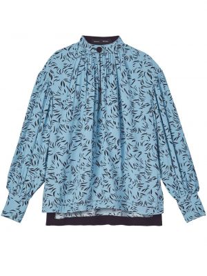 Φλοράλ μπλούζα με σχέδιο Proenza Schouler μπλε