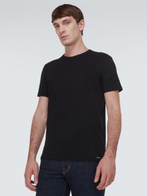 Βαμβακερή μπλούζα Tom Ford μαύρο