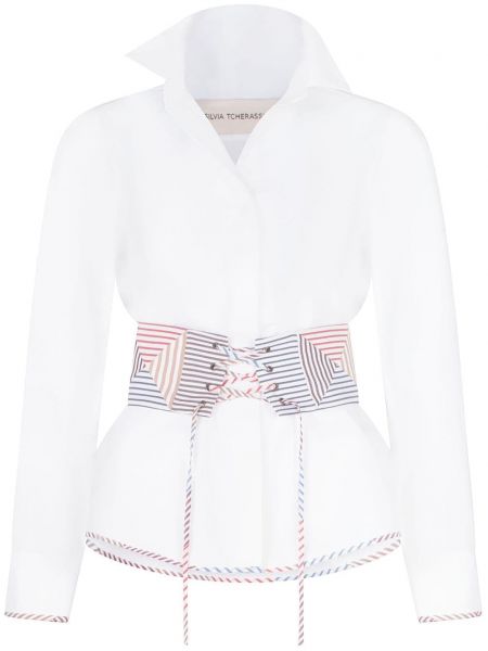 Βαμβακερό πουκάμισο Silvia Tcherassi λευκό