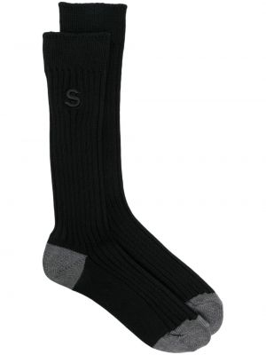 Чорапи бродирани Sacai черно
