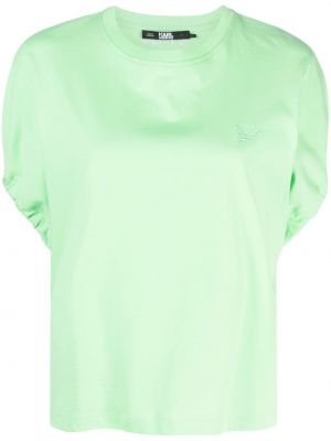 Bavlněné tričko Karl Lagerfeld zelené