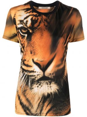 Тениска с принт с тигров принт Roberto Cavalli