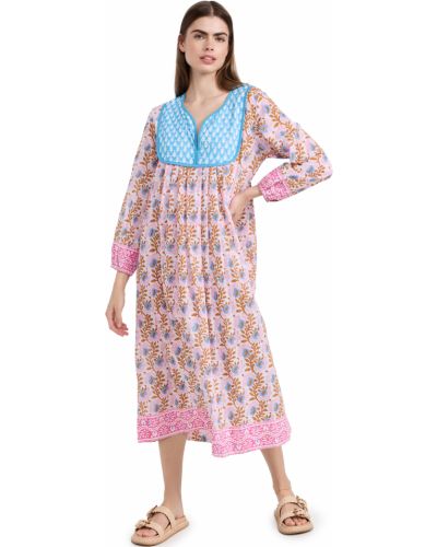 Платье из верблюжьей шерсти с принтом Sz Blockprints, розовое