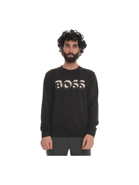 Sweatshirt mit rundhalsausschnitt Boss schwarz