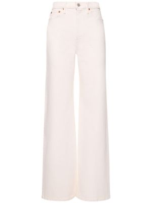 Bavlněné džíny s vysokým pasem relaxed fit Re/done bílé
