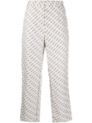 Pantalones rectos de tejido jacquard Ambush blanco