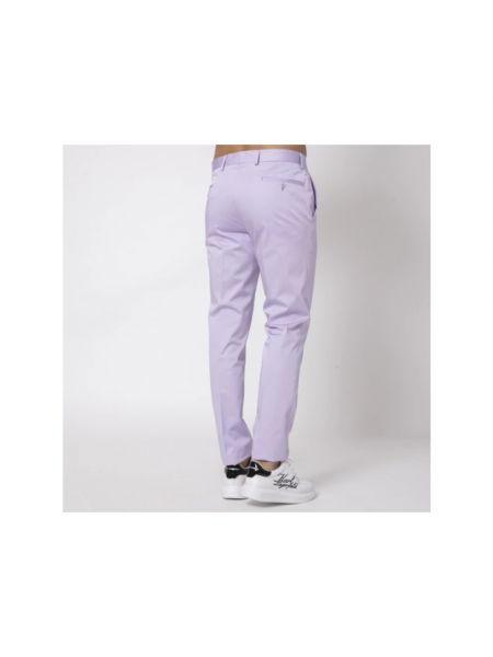 Pantalones de raso de algodón Karl Lagerfeld violeta