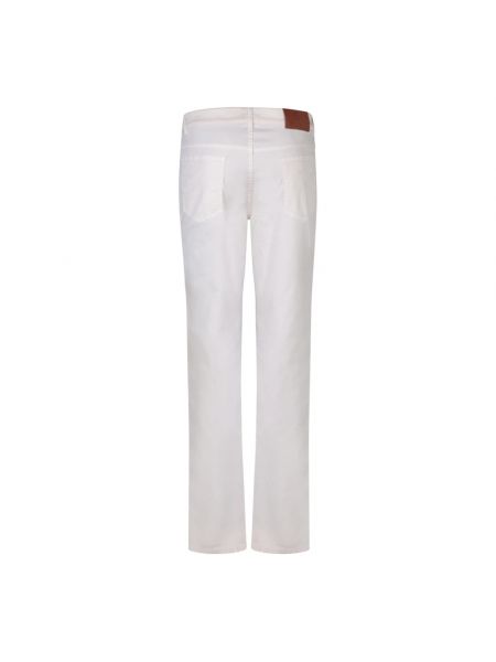 Pantalones ajustados slim fit de algodón Brunello Cucinelli blanco