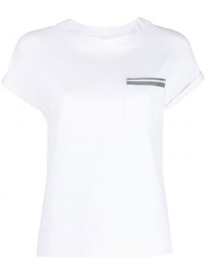 Βαμβακερή μπλούζα Eleventy λευκό