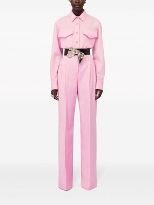Plisované rovné kalhoty Alexander Mcqueen růžové