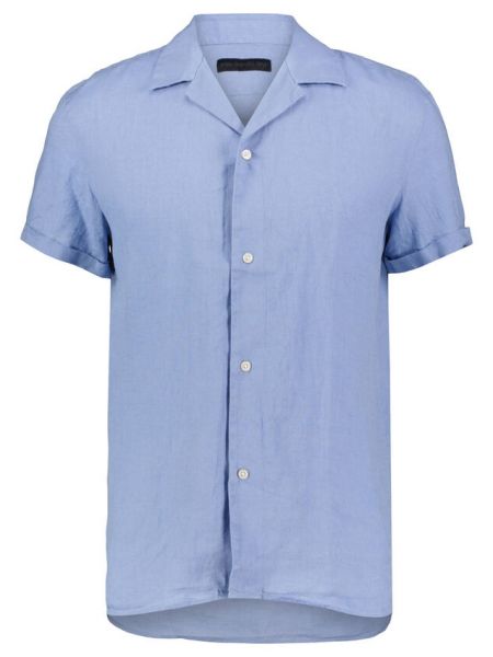 Классическая льняная рубашка с коротким рукавом Drykorn синяя
