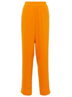 Pantaloni cu picior drept cu talie înaltă Dries Van Noten portocaliu