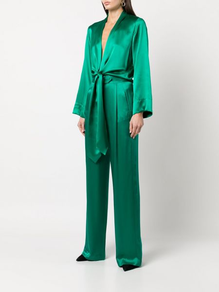 Bluzka z długim rękawem Michelle Mason zielona