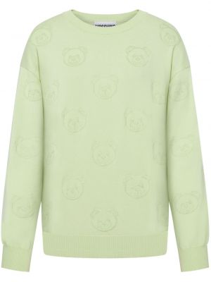 Žakardinis megztinis Moschino žalia