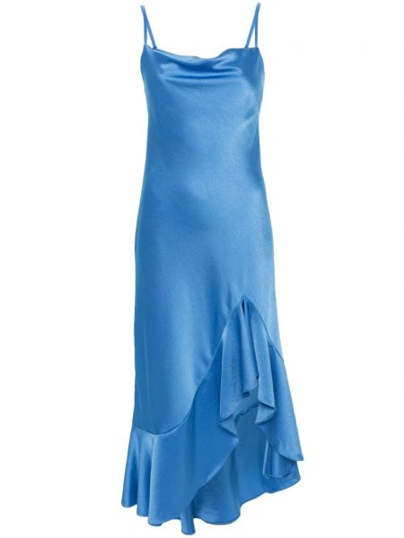 Satenska večernja haljina Maje plava