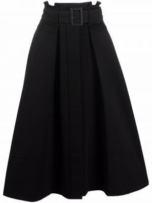 Vlněné plisovaná sukně s vysokým pasem Proenza Schouler - černá
