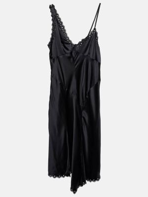 Μεταξωτή μίντι φόρεμα Isabel Marant μαύρο