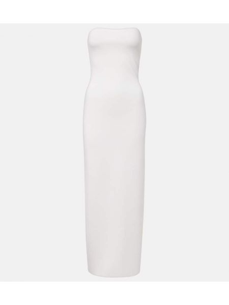 Kašmírové hodvábne vlnené dlouhé šaty Gabriela Hearst biela