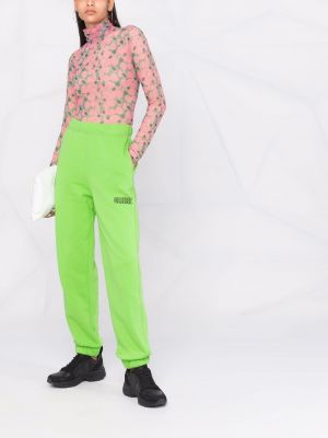 Pantalones de chándal con bordado Ganni verde