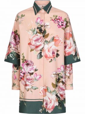 Virágos ing nyomtatás Dolce & Gabbana rózsaszín