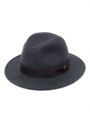 Вълнена шапка с периферия на райета Borsalino сиво