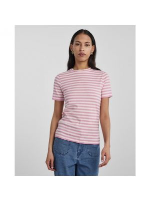 Camiseta manga corta de cuello redondo Pieces rosa