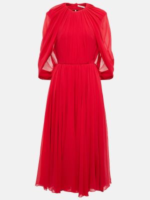Hedvábné midi šaty Emilia Wickstead - červená