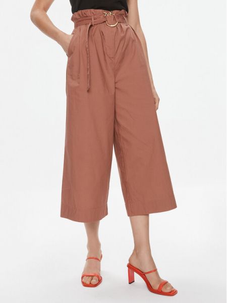Pantaloni culottes cu croială lejeră maro Pinko