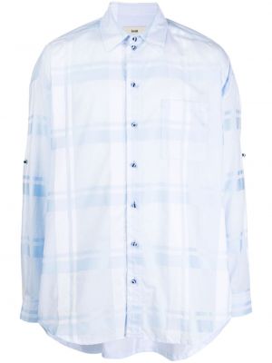 Průsvitná kostkovaná bavlněná košile Gmbh modrá