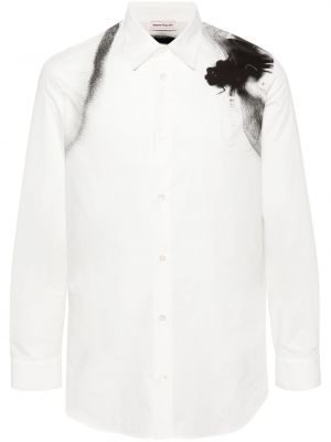 Camicia di cotone con stampa Alexander Mcqueen