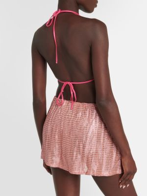 Mini falda de tejido jacquard Missoni Mare rosa